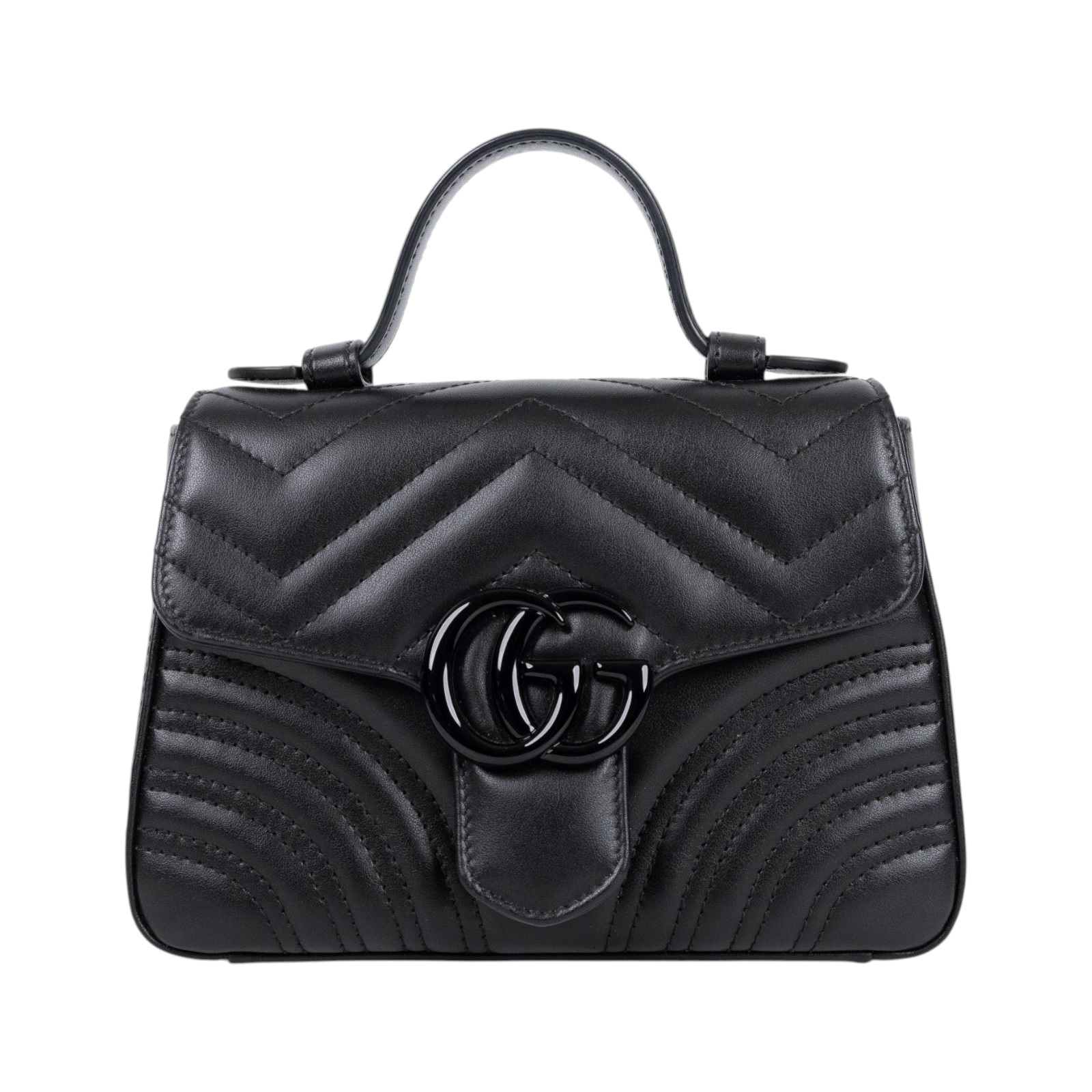 古馳 GUCCI GG Marmont 肩背包 斜背包 手提包 702563 DTDFV 黑GG Marmont Top Handle 包 2WAY 防塵袋