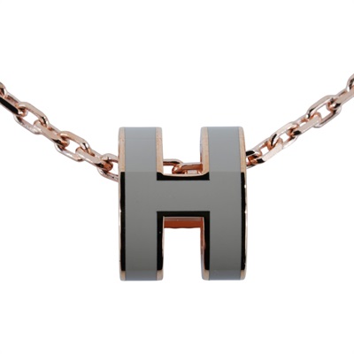 愛馬仕 Hermes Mini Pop H 墜飾 栗子色 H147992FO55  栗子色枚金MINI POP項鍊 防塵袋/原廠盒子