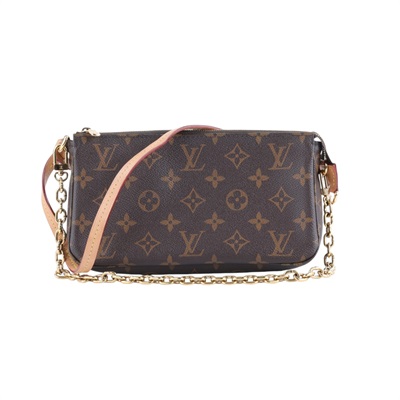 路易威登 LOUIS VUITTON Pochette Accessoires Monogram帆布 鏈帶 肩背 錢包 M82766 晶片款  防塵袋/原廠盒子/STARP