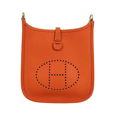 愛馬仕 Hermes Evelyne Bag Mini 伊芙琳包 Evelyne 16 EV16 Z 1G 012 AU Z刻橘色EVELYNE MINI 背帶