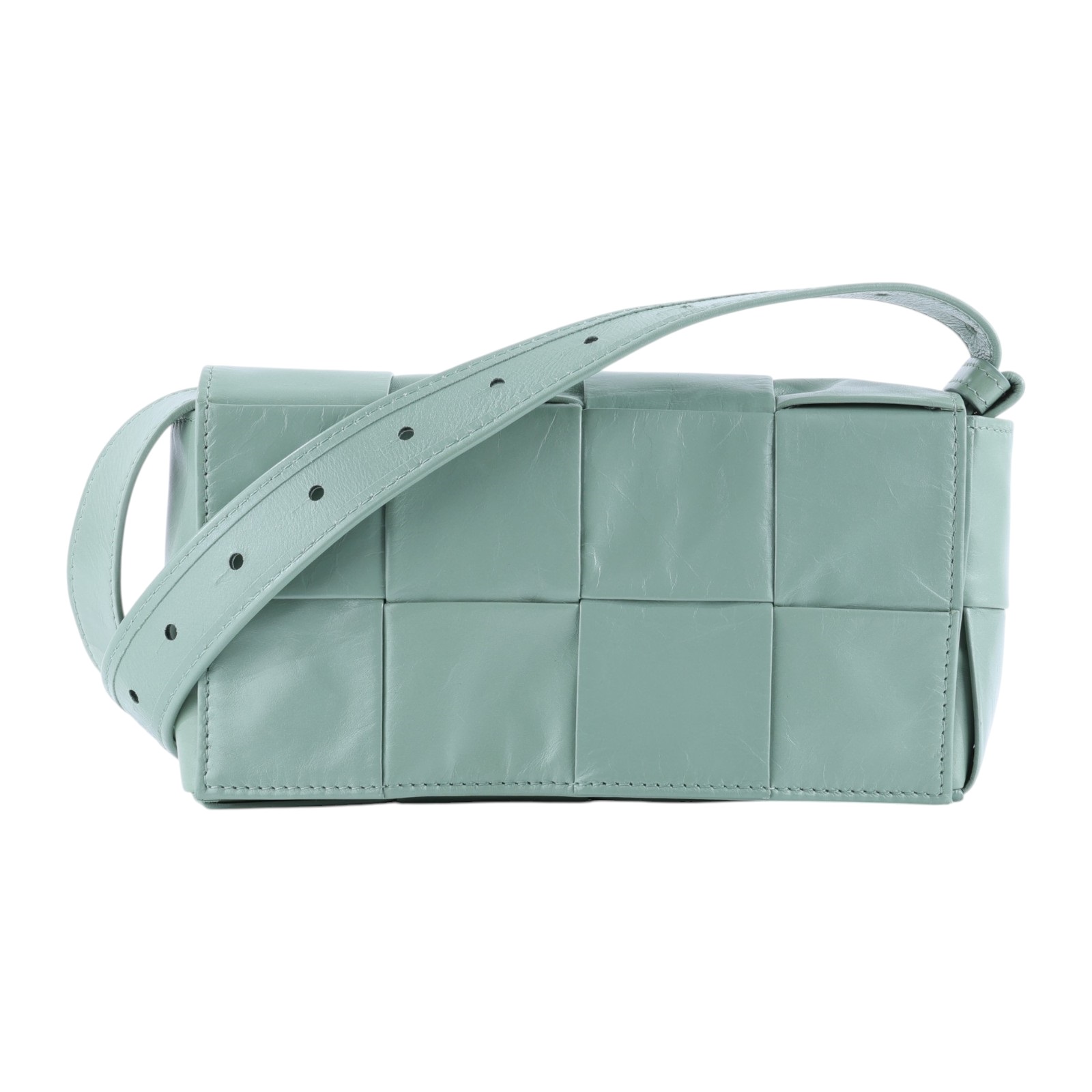 寶緹嘉 BOTTEGA VENETA Cassette 方形編織 腰包  淺綠CASSETTE 4X2 防塵袋