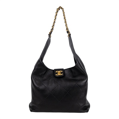 香奈兒 CHANEL Hobo 流浪包 肩背包 腋下包 AS5425 晶片款 黑羊金釦Hobo肩背包 防塵袋