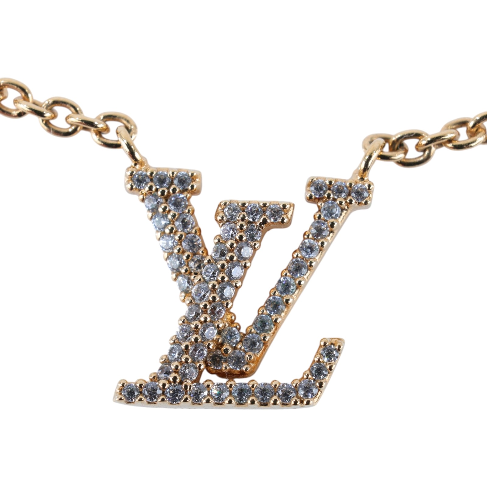 路易威登 LOUIS VUITTON LV Iconic 項鏈 金色 M00596 金色水鑽Iconic項鍊 原廠盒子/防塵袋