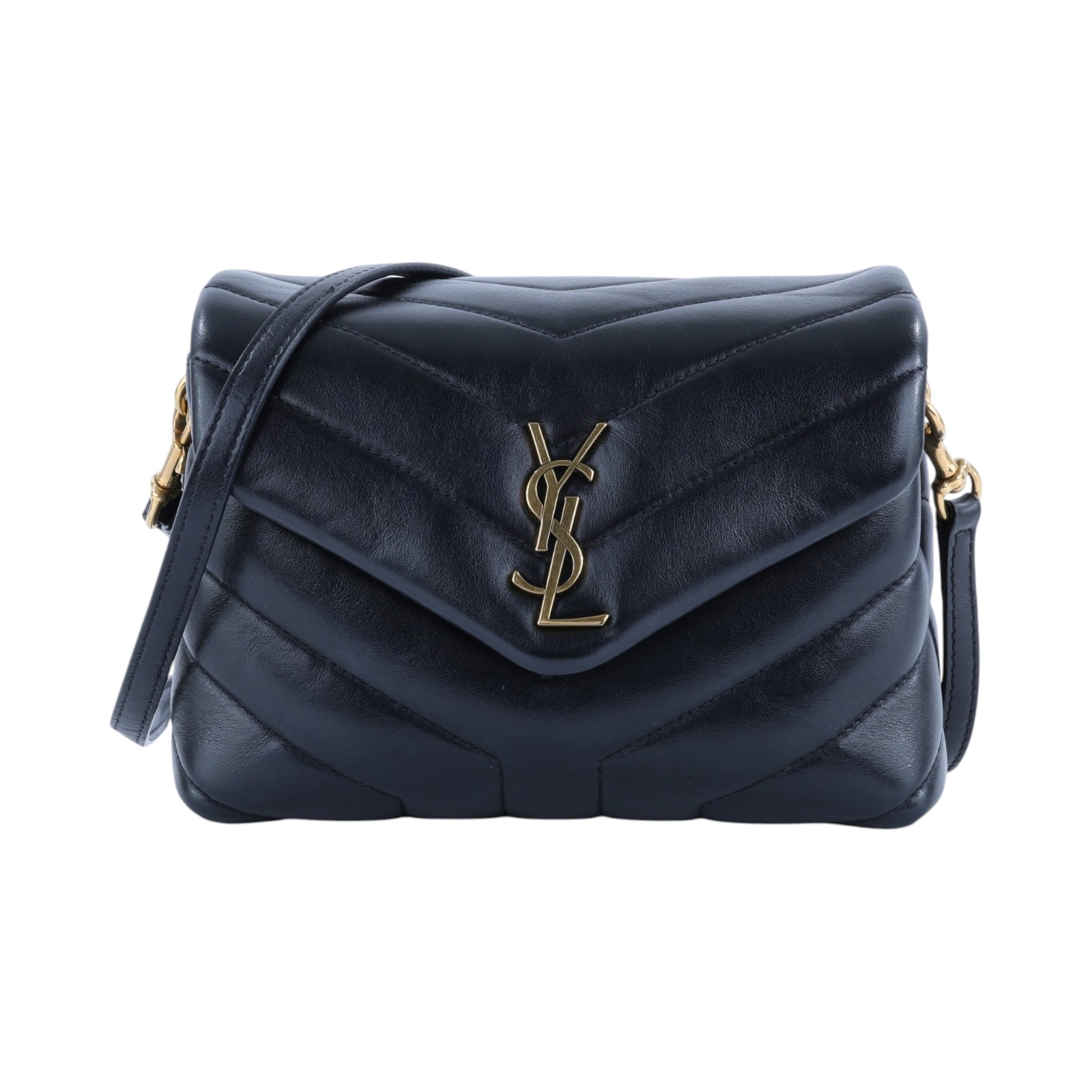 聖羅蘭 YSL SAINT LAURENT Loulou 絎縫 皮革 TOY 手袋 金色五金 630951DV707 黑金LOULOU TOY 無附屬品