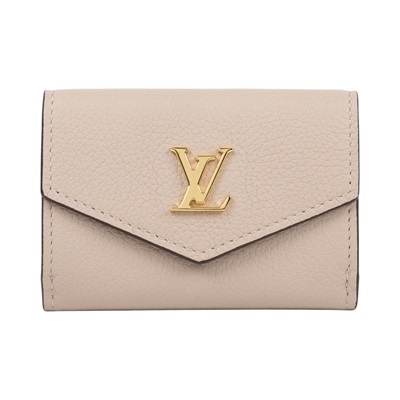路易威登 LOUIS VUITTON Lockmini 錢包 小牛皮 短夾 灰褐色 M69340 晶片款 灰褐Lockmini 釦式短夾 原廠盒子/防塵袋