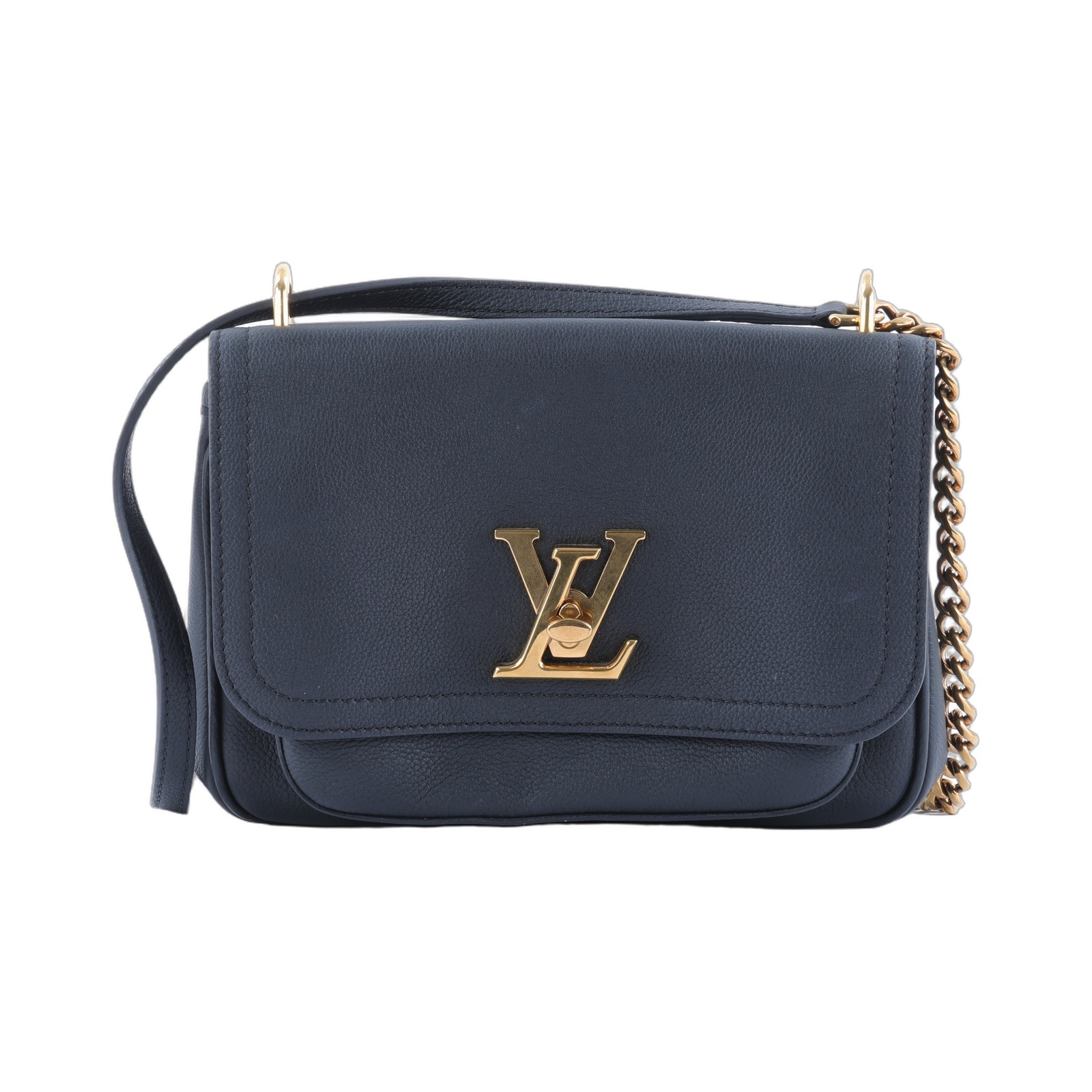 路易威登 LOUIS VUITTON Lockme Chain 肩背包 斜背包 郵差包 M57073 晶片款 黑色LOCKME鍊包 無附屬品
