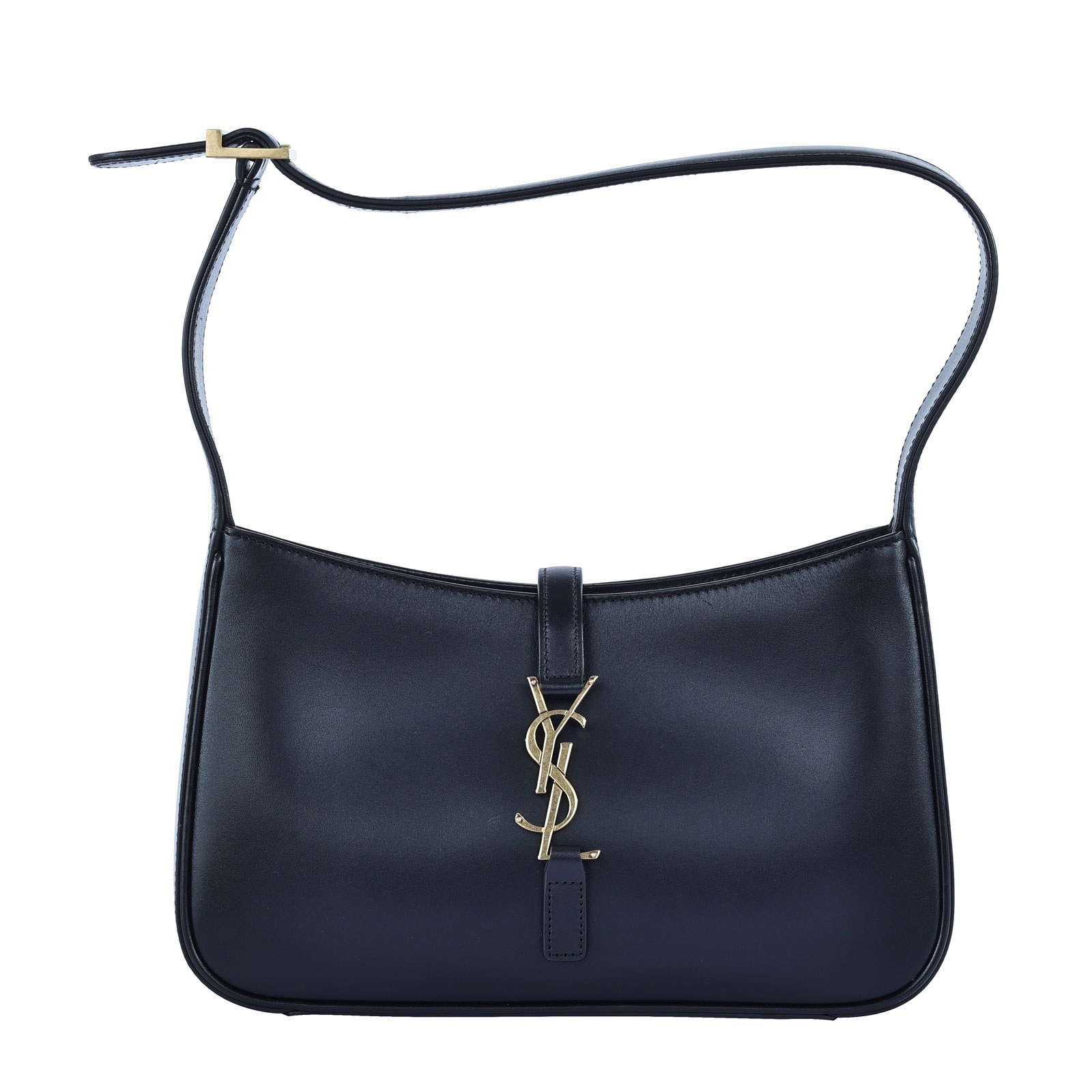 聖羅蘭 YSL SAINT LAURENT LE 5 À 7 滑面皮革 HOBO 手袋 手提包  黑金 Le 5 A 7肩背包 原廠盒子/防塵袋