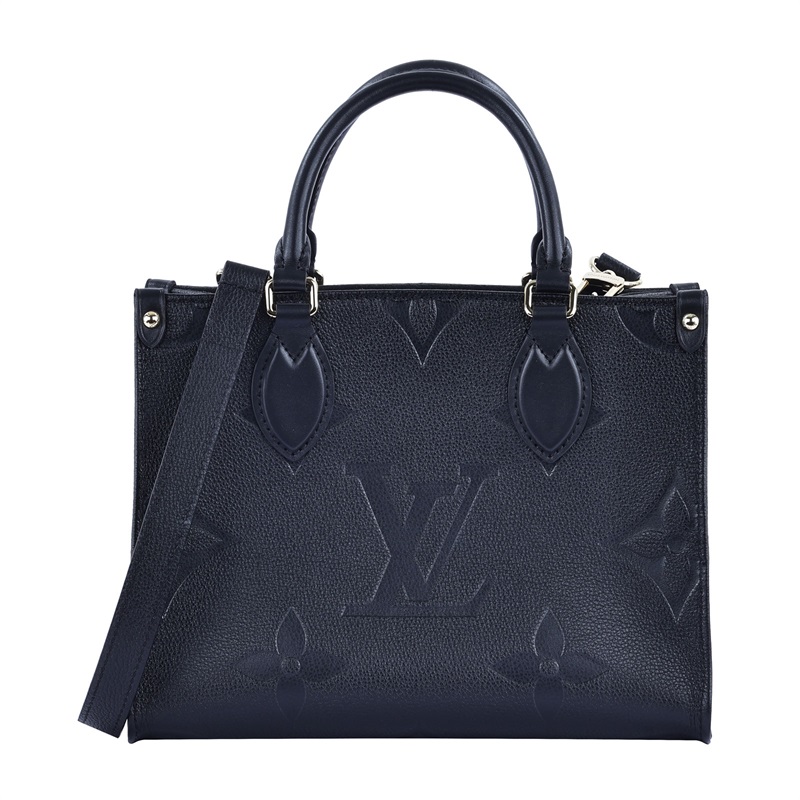 路易威登 LOUIS VUITTON OnTheGo PM 手提 肩背包 奶油色 M45653 晶片款 黑原花壓紋ON THE GO PM 防塵袋