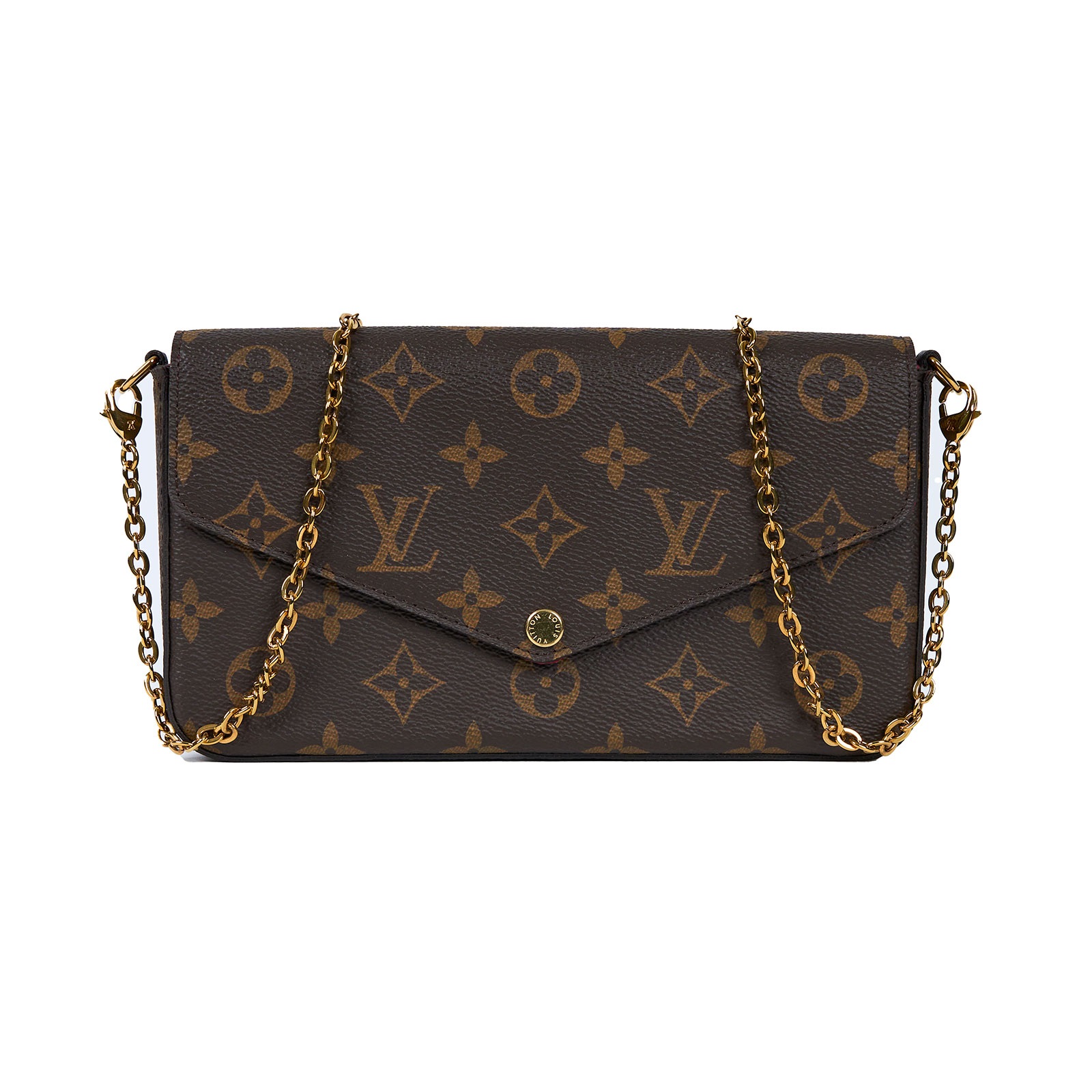 路易威登 LOUIS VUITTON Pochette Félicie 三合一鏈條包 紫紅色 M61276  防塵袋