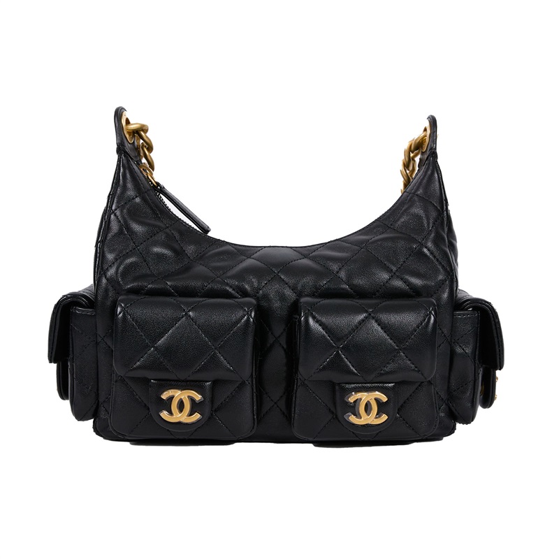 香奈兒 CHANEL 流浪包 AS5339 晶片款 黑多口袋HOBO AS5339 防塵袋/原廠盒子