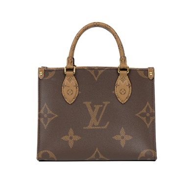 路易威登 LOUIS VUITTON OnTheGo PM 雙色帆布 手提 斜背包 M46373 晶片款  原廠盒子/防塵袋/背帶/零錢包