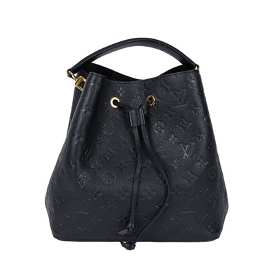 路易威登 LOUIS VUITTON NéoNoé MM 黑色 粒面壓花牛皮 束口水桶包 M45256 晶片款 黑NéoNoé MM 防塵袋