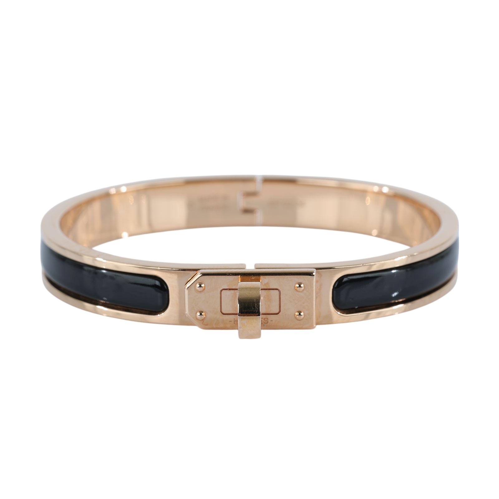 愛馬仕 Hermès Mini Clic Kelly 手環 GM CLICKGM SP 02 24 黑玫金MINI CLIC KELLY 手環 防塵袋/原廠盒子