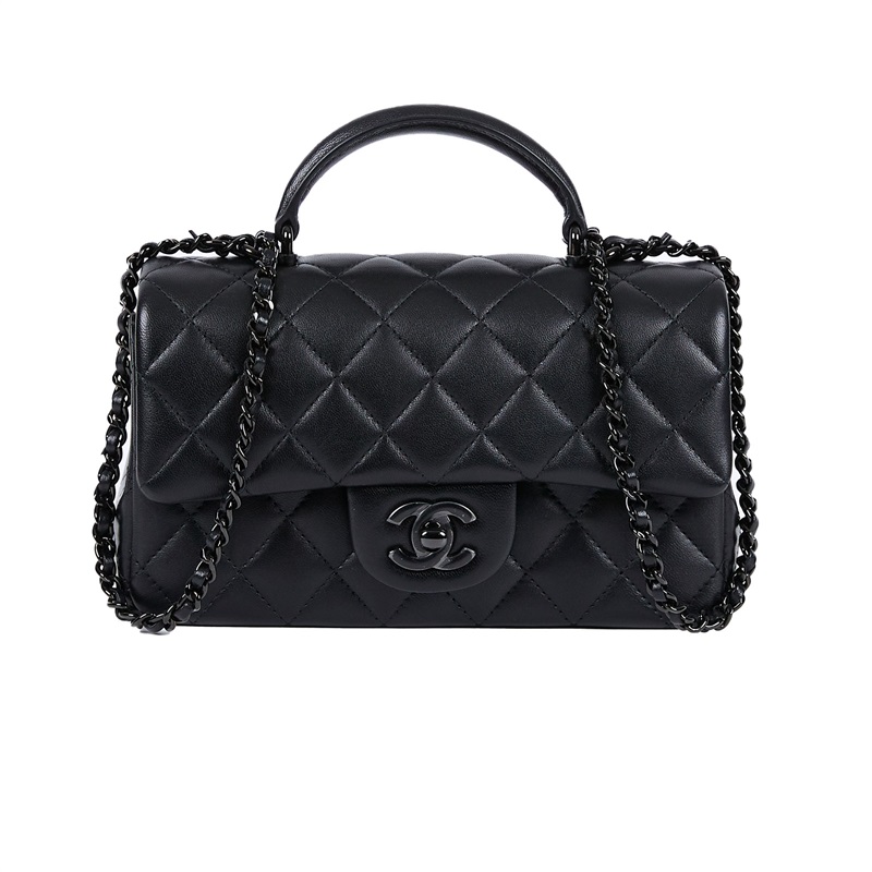 香奈兒 CHANEL Coco 20  肩背 斜背 迷你 口蓋包 AS2431 晶片款 SO BLACK HANDLE COCO20 防塵袋/原廠盒子/保證卡
