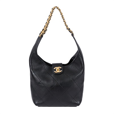 香奈兒 CHANEL Hobo 半月包 AS5404 晶片款 黑單肩HOBO 防塵袋/原廠盒子