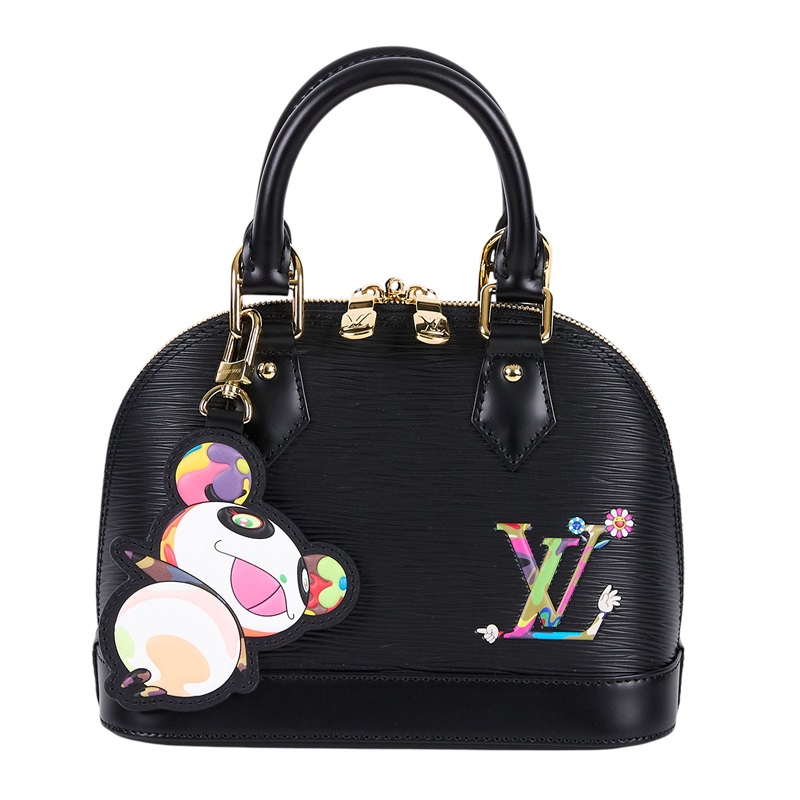 路易威登 LOUIS VUITTON LV x TM Alma BB 貝殼包 黑色 M13670 晶片款  防塵袋/原廠盒子/背帶/吊飾/鎖組