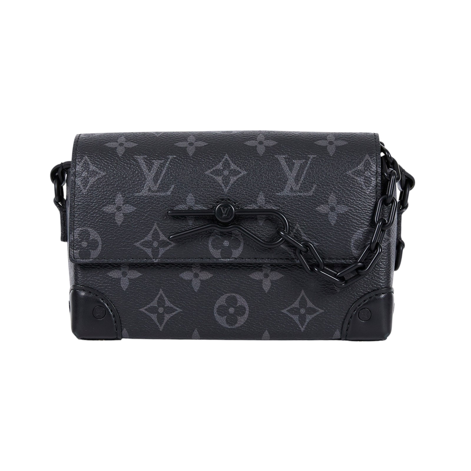 路易威登 LOUIS VUITTON Steamer 隨身錢包 肩背 M81783 晶片款 ☆黑原花Steamer Eclipse斜背包 無附屬品