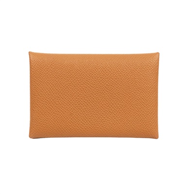 愛馬仕 Hermès Calvi 卡包 CAL W刻 金棕CALVI 原廠盒子