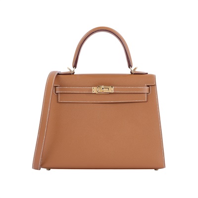 愛馬仕 Hermès Kelly Bag 凱莉包 25 KL25 Z刻 金棕KELLY25 EPSOM 防塵袋/原廠盒子/鎖組/購買證明
