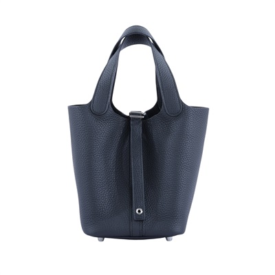 愛馬仕 Hermès Picotin Lock 18 菜籃子包 PT18 C刻 黑銀PICOTIN18 防塵袋/原廠盒子/鎖組/購買證明