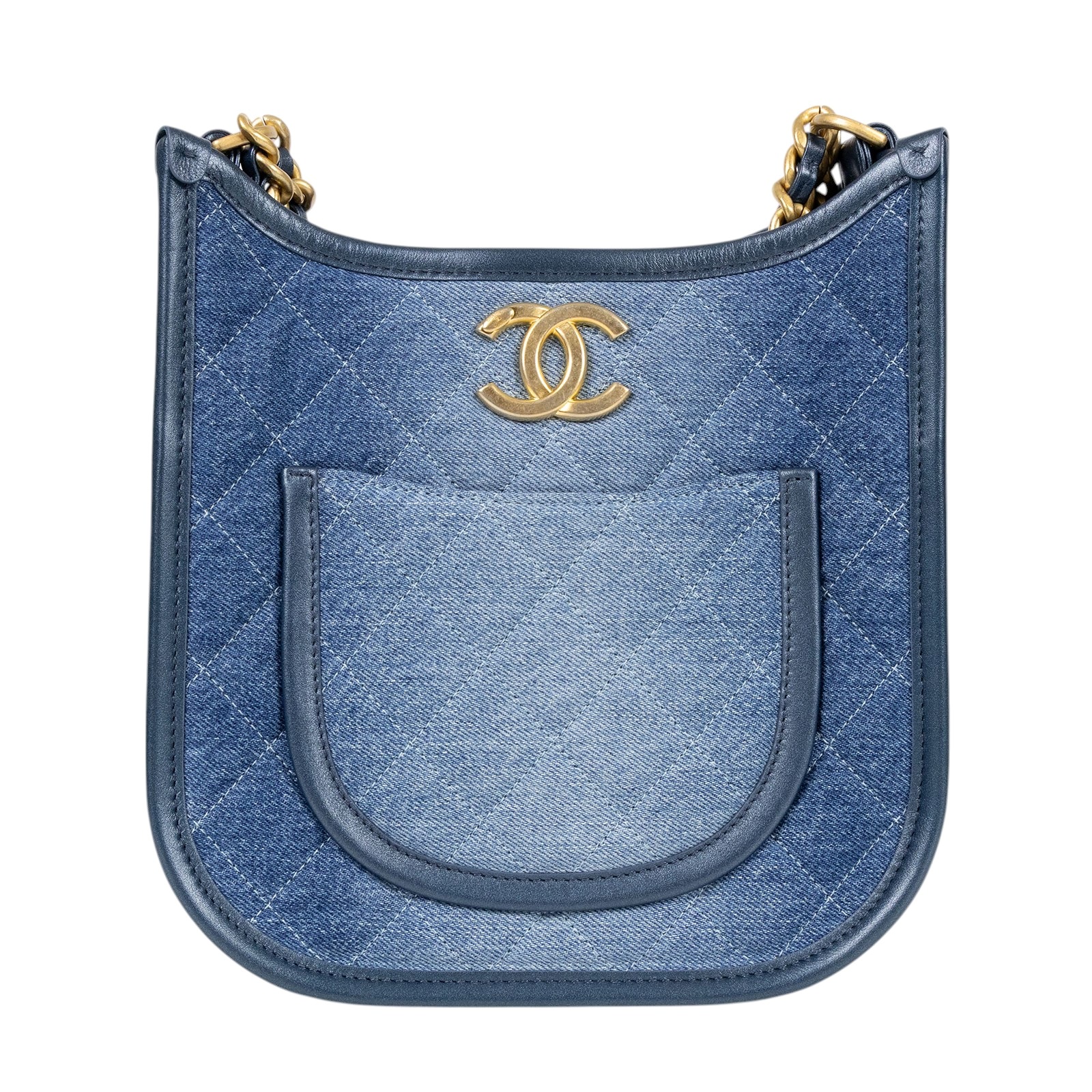 香奈兒 CHANEL 流浪包 Hobo Bag CC LOGO 斜背包 AS4532 晶片款 牛仔Hobo二用斜背包 防塵袋/保證卡