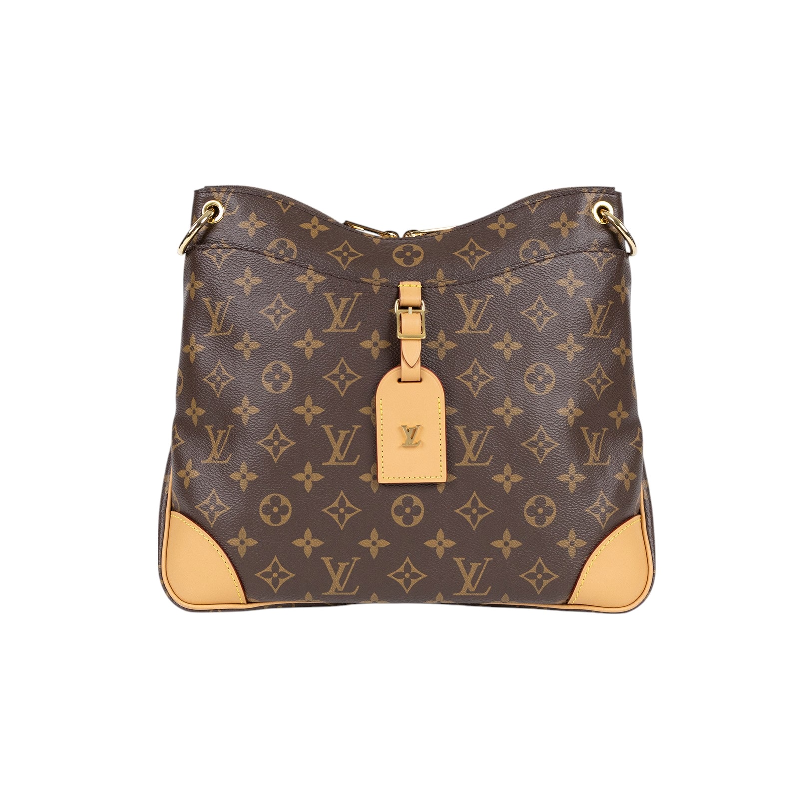 路易威登 LOUIS VUITTON Odéon MM 天然色 經典原花 皮革 拉鍊 肩背 斜背包 M45355 晶片款  防塵袋/原廠盒子/購買證明影本