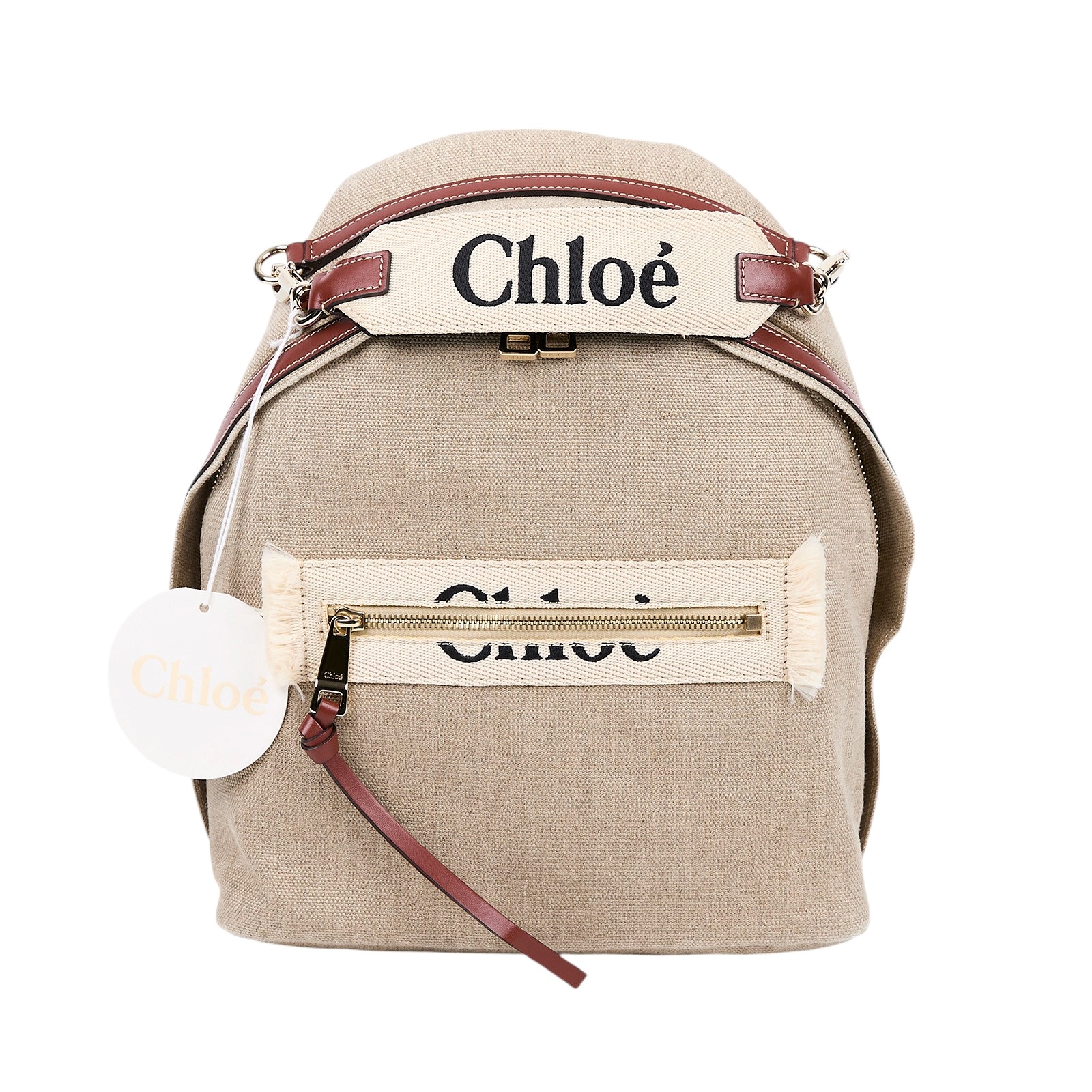 蔻依 CHLOE Woody 後背包 CHC23AS379L0627S 棕WOODY後背包 防塵袋