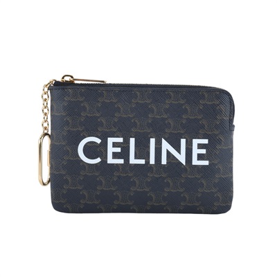 思琳 CELINE 印花標誌印花 零錢包 10C662CA2 原花TRIOMPHE拉鍊零錢包 原廠盒子/保證卡/購買證明