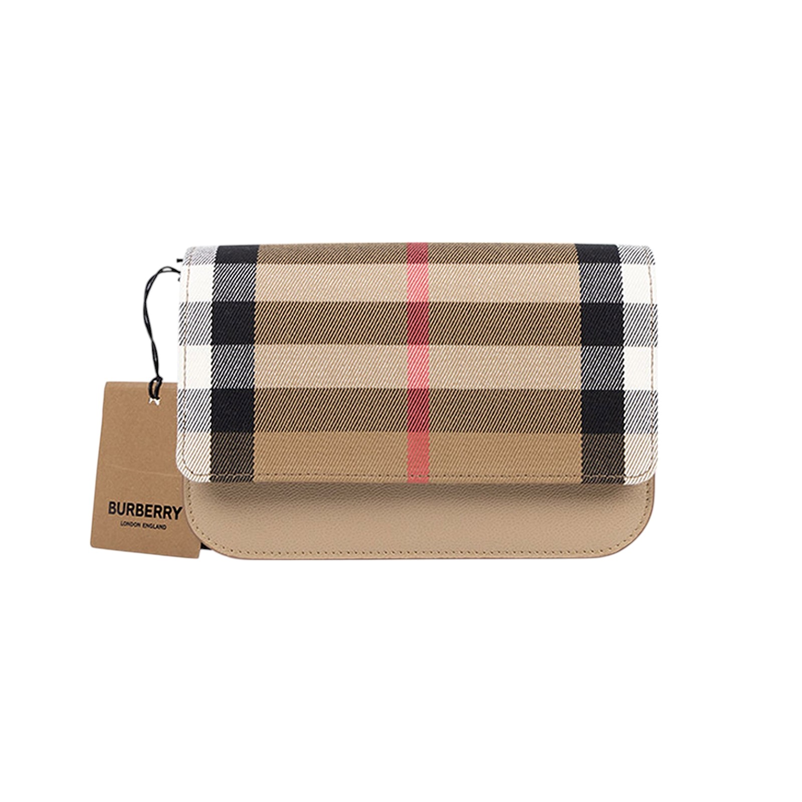 博柏利 BURBERRY Madison 經典格紋 翻蓋斜背包 8084494 咖格紋斜背包 防塵袋
