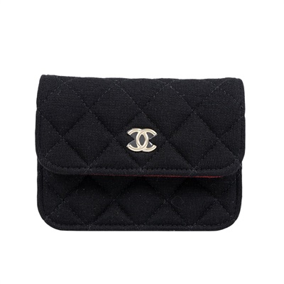 香奈兒 CHANEL VIP禮 Mini Matelassé 鍊條包  晶片款 黑帆布小廢包 原廠盒子/防塵袋