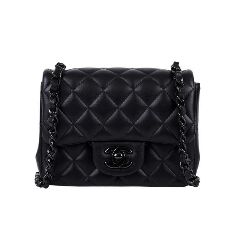 香奈兒 CHANEL CF 方形 迷你 口蓋包 A35200 B06311 晶片款 A35200 SO BLACK方胖 防塵袋/原廠盒子/購買證明