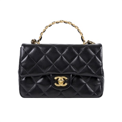 香奈兒 CHANEL Handle 20 迷你 手提 口蓋包 AS4023 晶片款 黑手提2WAY 防塵袋/原廠盒子/購買證明影本