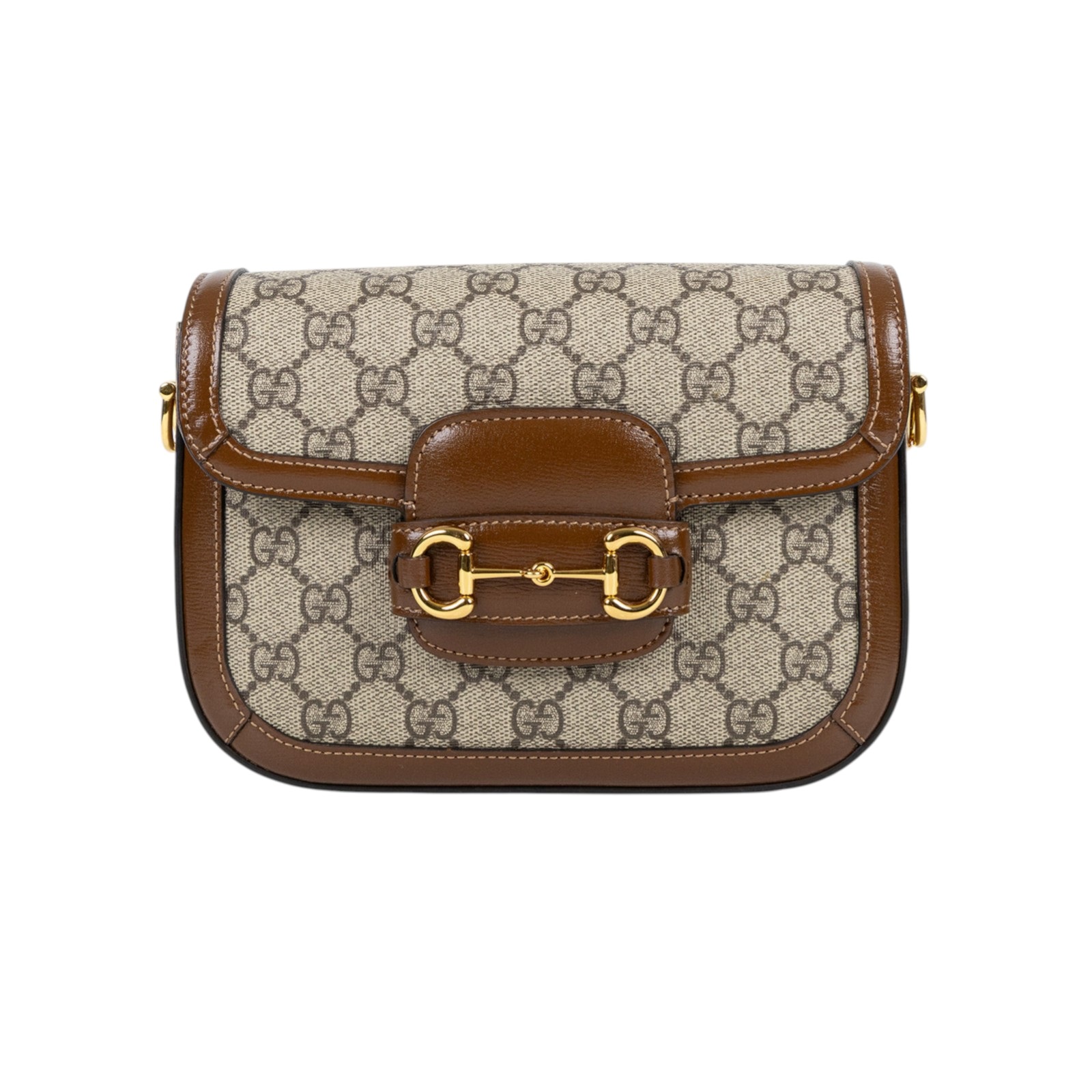 古馳 GUCCI Horsebit 1955 迷你 馬鞍包 658574 520981 棕雙G1955 Horsebit 肩背包 防塵袋