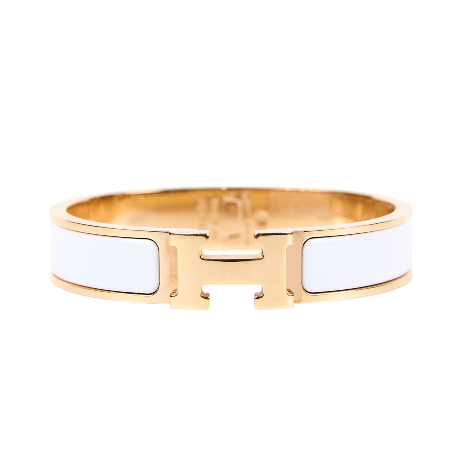 愛馬仕 Hermès Clic H GM 手環 白色 H700001Fv31GM SP 02 23 白/金CLIC H手環 無附屬品