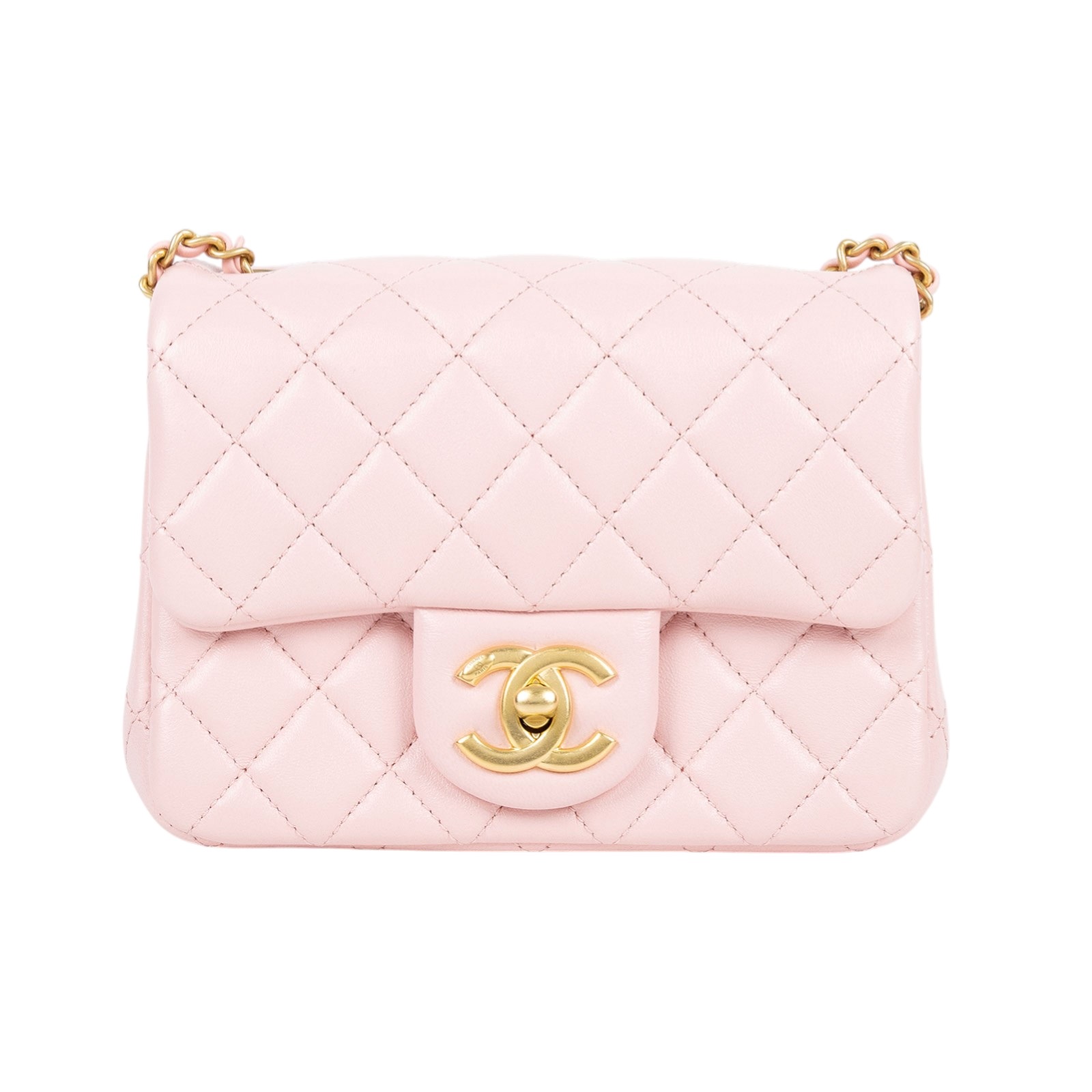 香奈兒CHANEL 迷你口蓋包AS5758 B21572 粉雙C調節扣方胖防塵袋/原廠盒子/購買證明影本二手精品- BRAND楓月官方購物網站