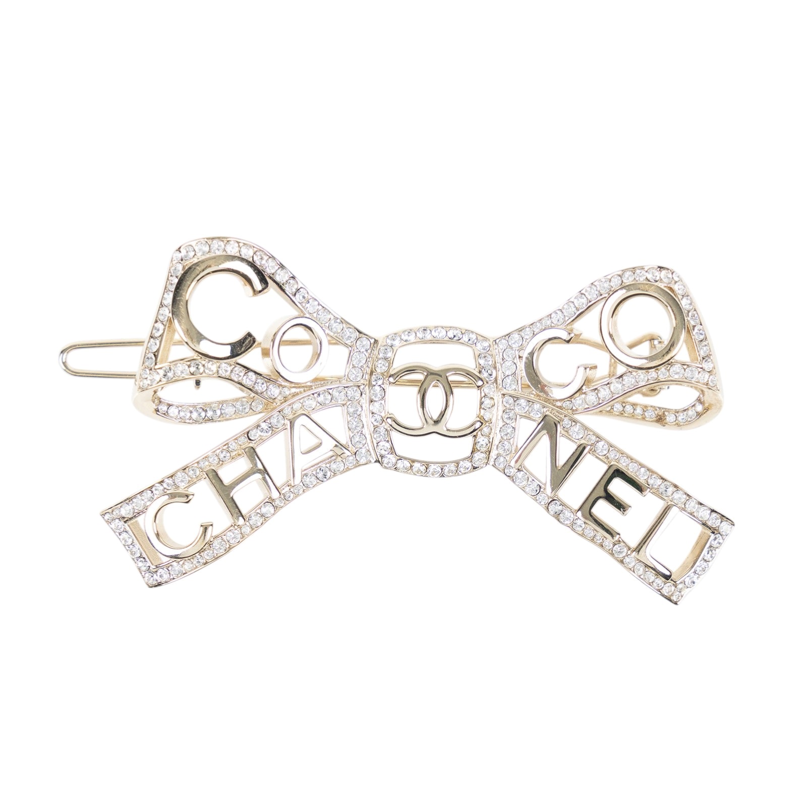 香奈兒 CHANEL 蝴蝶結髮夾  蝴蝶結COCO水鑽髮夾 無附屬品