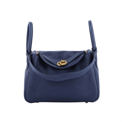 愛馬仕 Hermès Lindy 琳迪包 26 LD26 U刻 LINDY26午夜藍 防塵袋/原廠盒子/購買證明