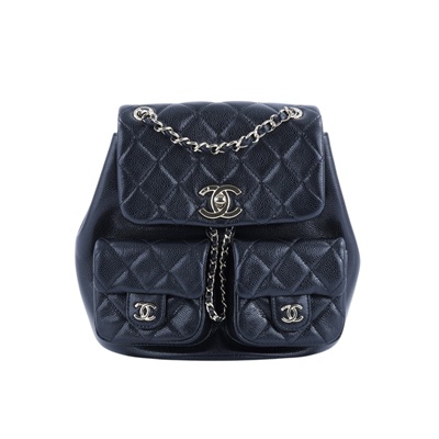 香奈兒 CHANEL Duma 經典 CC Logo 菱格紋 雙肩 後背包 AS3860 晶片款 黑荔枝DUMA後背包 防塵袋/原廠盒子