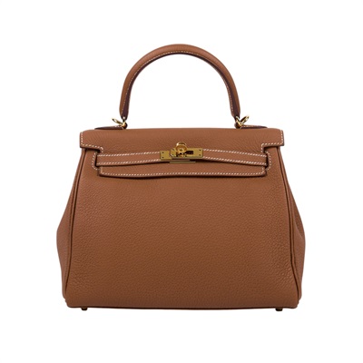 愛馬仕 Hermès Kelly Bag 凱莉包 25 金棕 金色五金 H044624CC37 H044624CC U刻  防塵袋/原廠盒子/鎖組/雨衣/購買證明