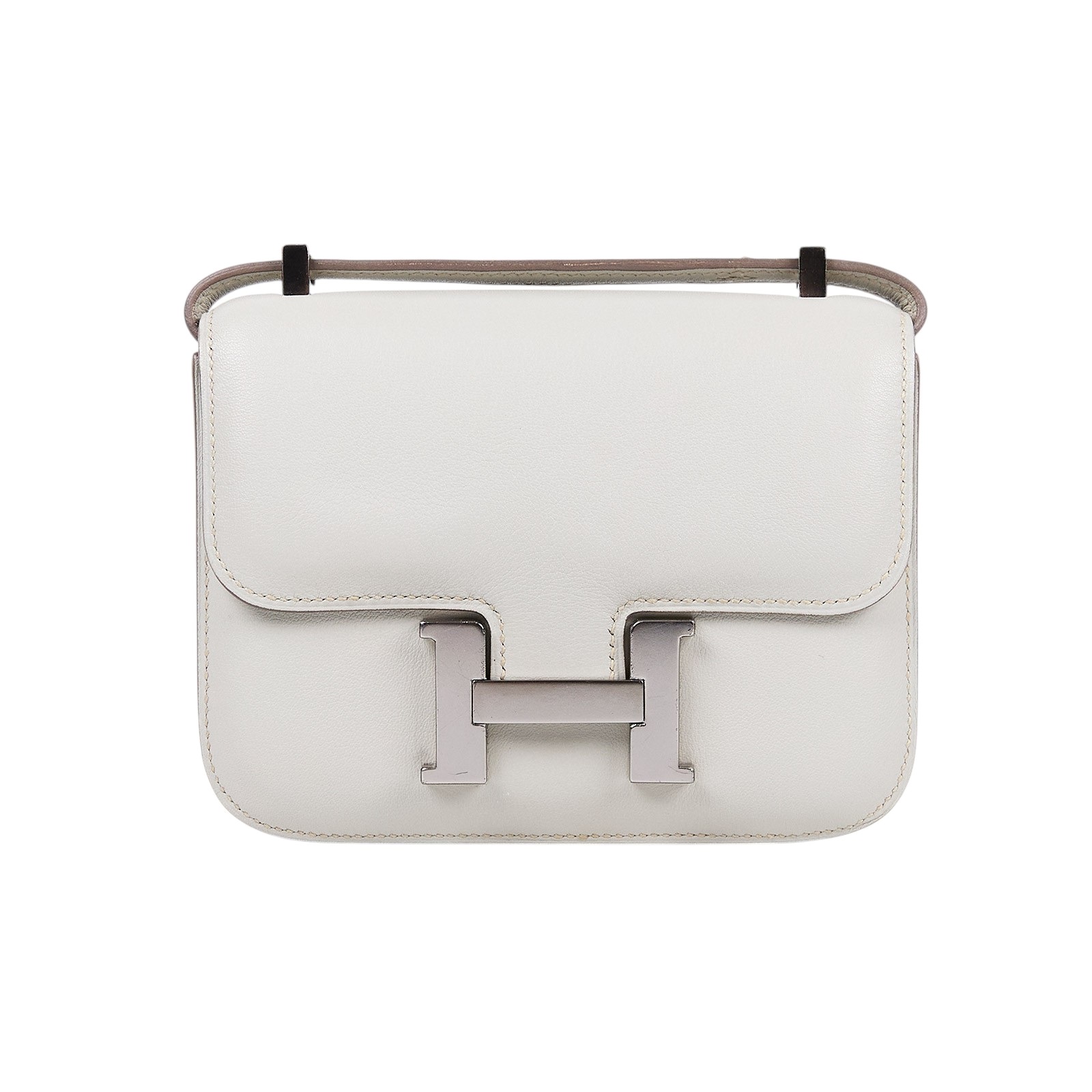愛馬仕 Hermès Constance Bag 康康包 14 CN14 口O 白MICRO CONSTANCE 14 SWIFT 原廠盒子/防塵袋
