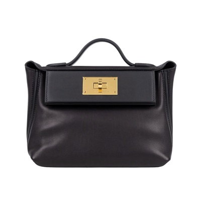 愛馬仕 Hermès 24/24 21 Mini 手提包 H082153 U刻 黑24/24 MINI 防塵袋/原廠盒子