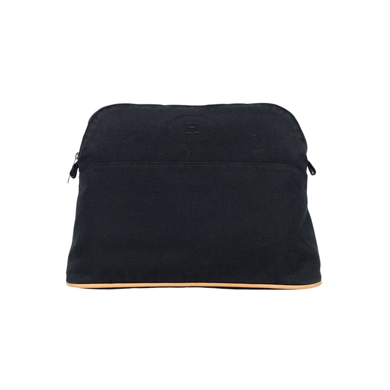愛馬仕 Hermes Bolide 收納包 大型  黑帆布化妝包 大 無附屬品
