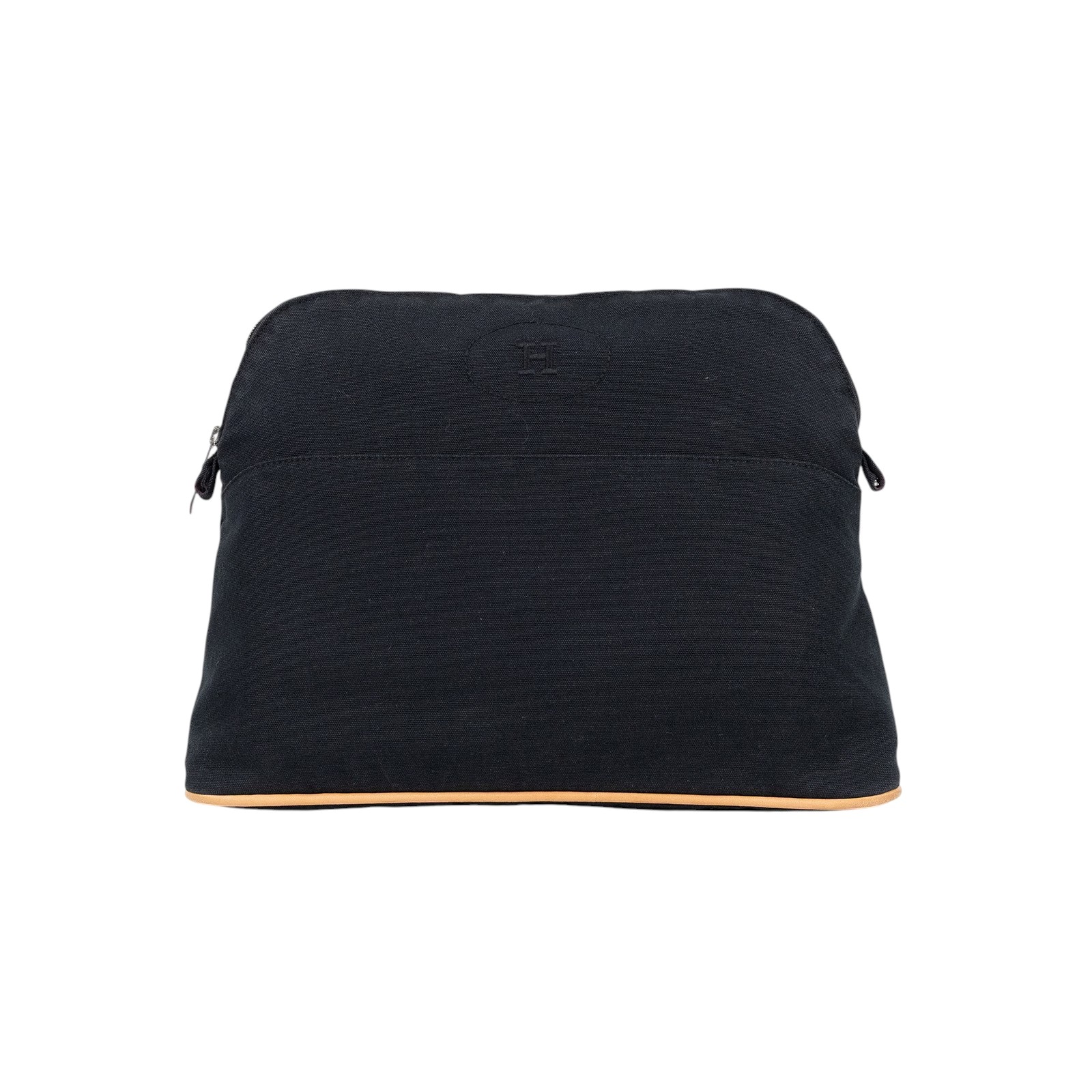 愛馬仕 Hermes Bolide 收納包 大型  黑帆布化妝包 大 無附屬品