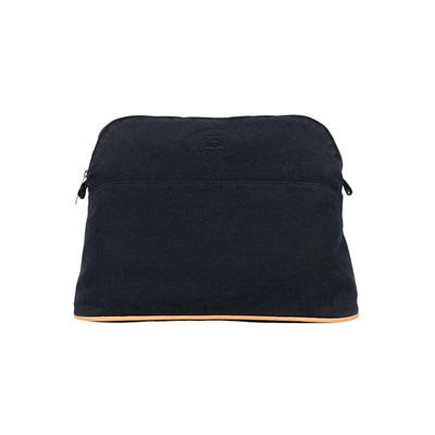 愛馬仕 Hermes Bolide 收納包 大型  黑帆布化妝包 大 無附屬品
