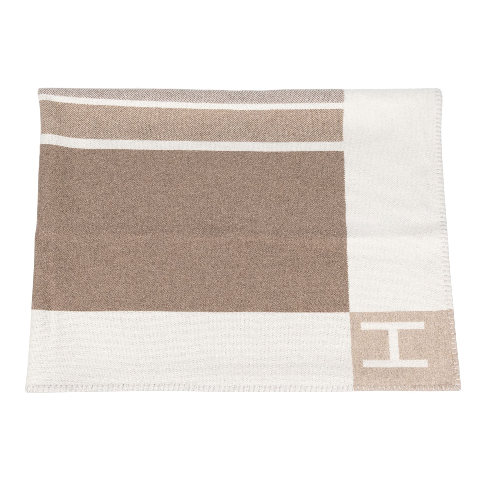 愛馬仕 Hermes Avalon 毛毯   灰白大毛毯 無附屬品