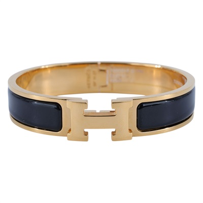 愛馬仕 Hermès Clic H PM 手環 黑色 H700001Fv01PM SP 11 27 黑金CLIC H手環 PM 原廠盒子