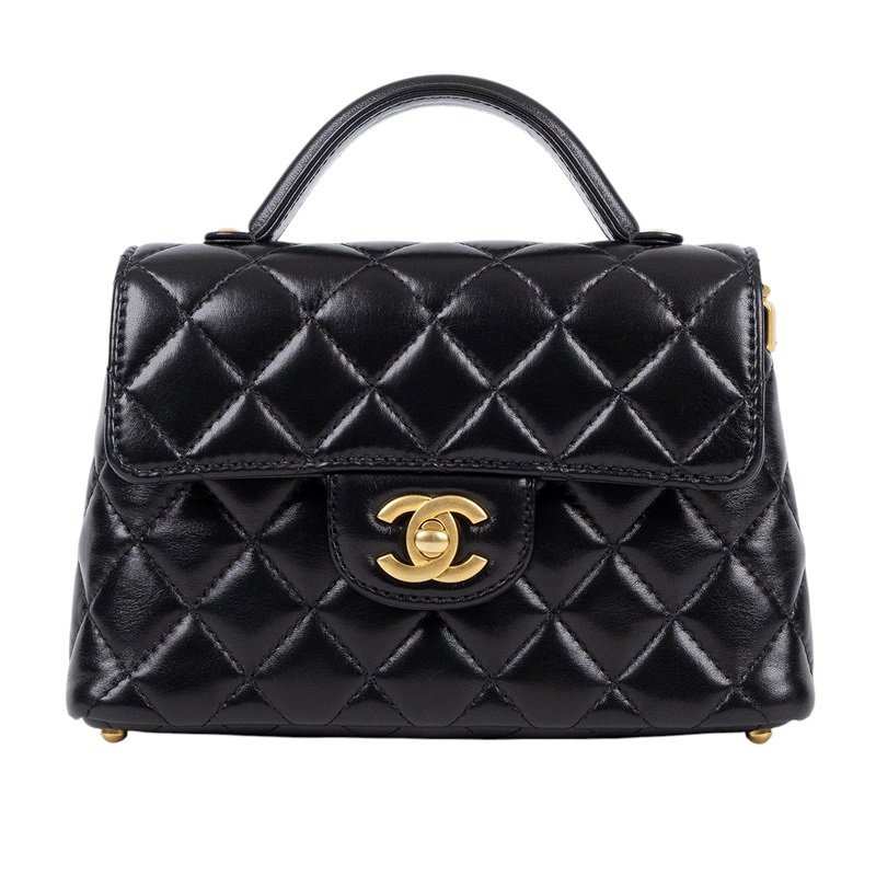 香奈兒 CHANEL Handle 手把口蓋包  小型 AS5355 B19386 晶片款 黑手提2WAY 防塵袋/原廠盒子