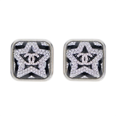 香奈兒 CHANEL 耳釘 ABB924 B14709A23 K 黑白水鑽LOGO耳環 原廠盒子