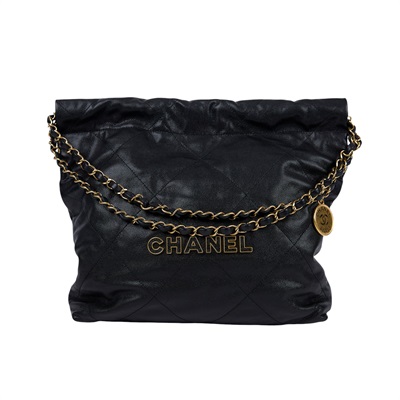 香奈兒 CHANEL 22 小型 束口包 AS3260 晶片款 黑荔枝22 小號 防塵袋