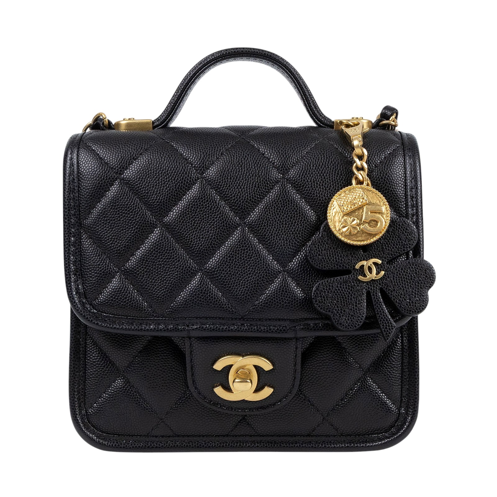 香奈兒 CHANEL 22k 名牌 肩背 豆腐包 郵差包 AS3652 晶片款 幸運草斜背 吊飾可拆 防塵袋/原廠盒子